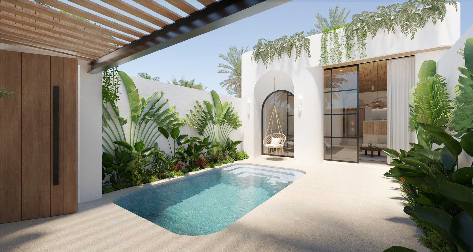 TROPICAL MEDITERRANEAN 1 BEDROOM VILLA IN UBUD FOR SALE LEASEHOLD BE-1155 